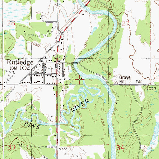 Topographic Map of Pine River, MN