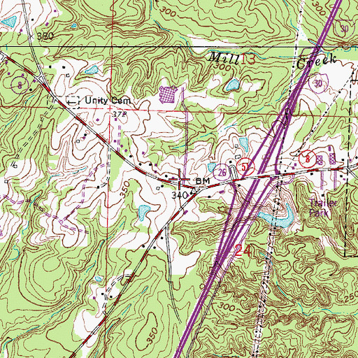Topographic Map of New Life Church, AR