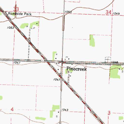 Topographic Map of Pinecreek, MN