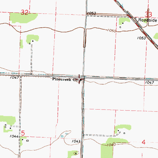 Topographic Map of Pinecreek Church, MN