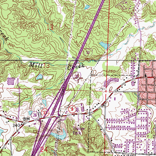 Topographic Map of Baptist Health Medical Center - Arkadelphia, AR