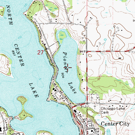 Topographic Map of Pioneer Lake, MN
