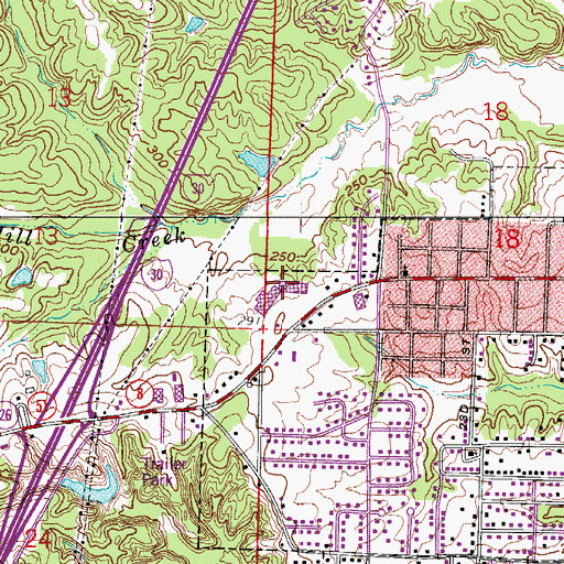 Topographic Map of Pine Plaza Shopping Center, AR