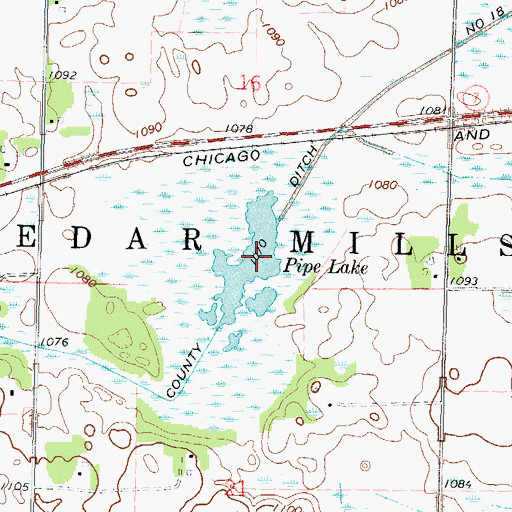 Topographic Map of Pipe Lake, MN