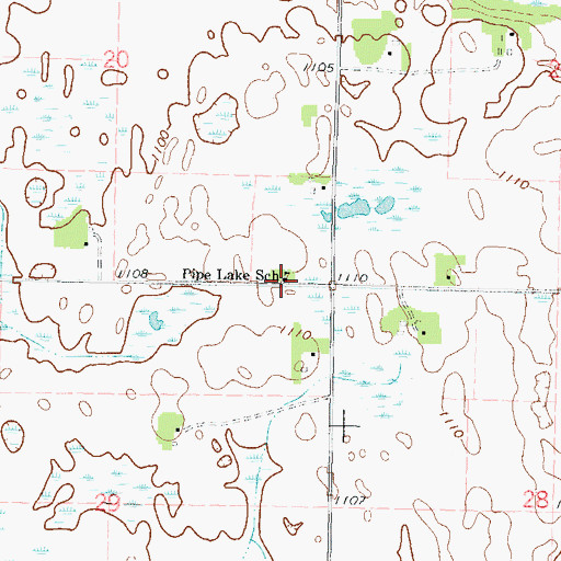 Topographic Map of Pipe Lake School, MN