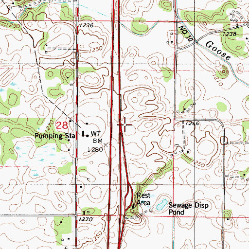Topographic Map of Pipeline School, MN
