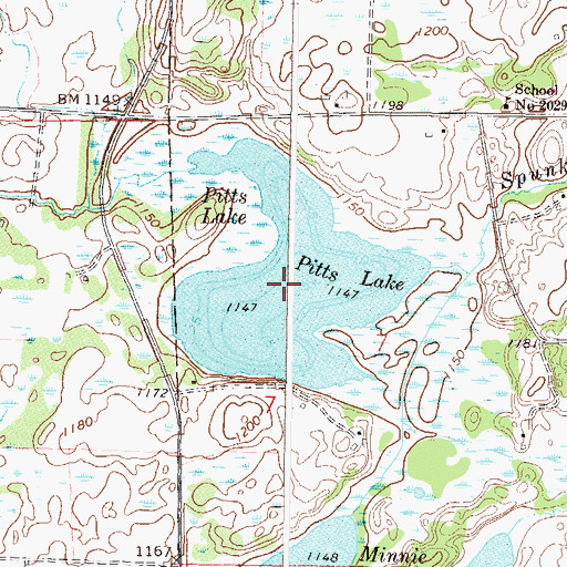 Topographic Map of Pitts Lake, MN