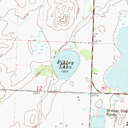 Topographic Map of Pixley Lake, MN