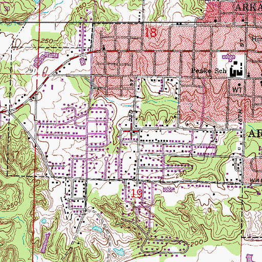 Topographic Map of Saint Andrew United Methodist Church, AR