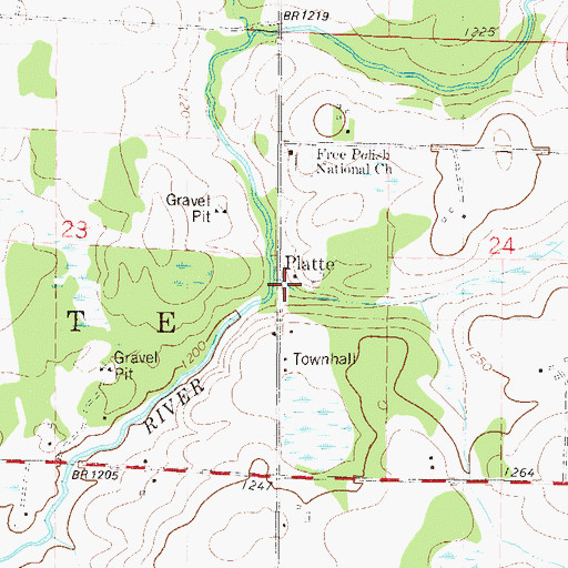 Topographic Map of Platte, MN