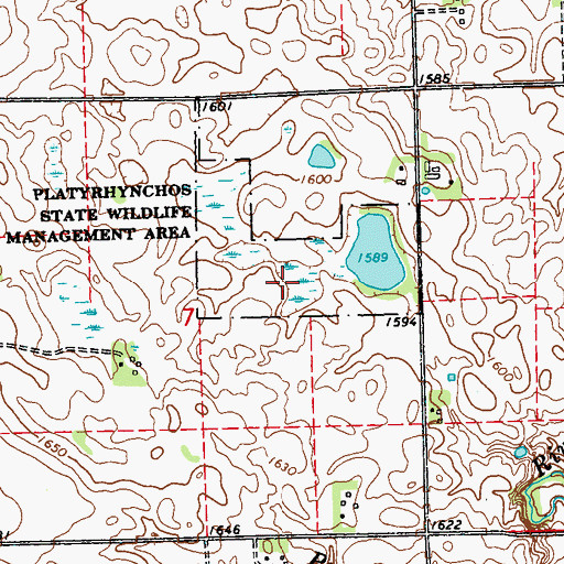 Topographic Map of Platyrhynchos State Wildlife Management Area, MN