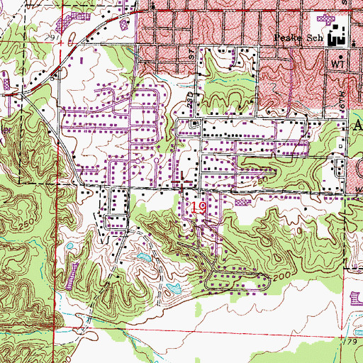 Topographic Map of Faith Missionary Baptist Church, AR