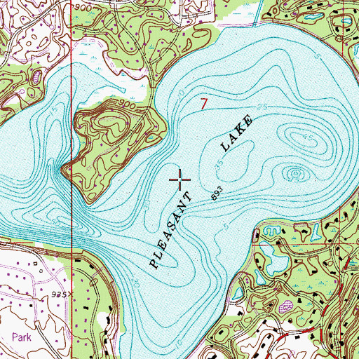 Topographic Map of Pleasant Lake, MN