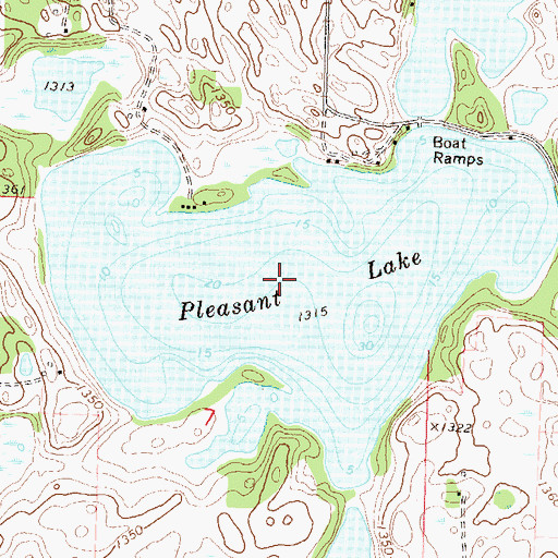 Topographic Map of Pleasant Lake, MN