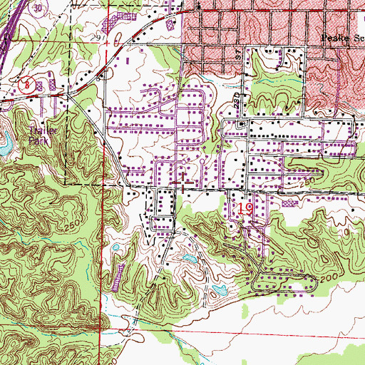 Topographic Map of Walnut Street Missionary Baptist Church, AR