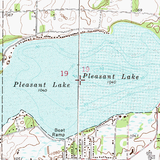 Topographic Map of Pleasant Lake, MN