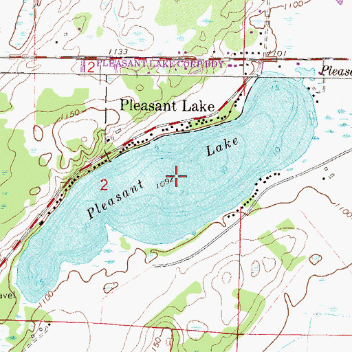 Topographic Map of Pleasant Lake, MN