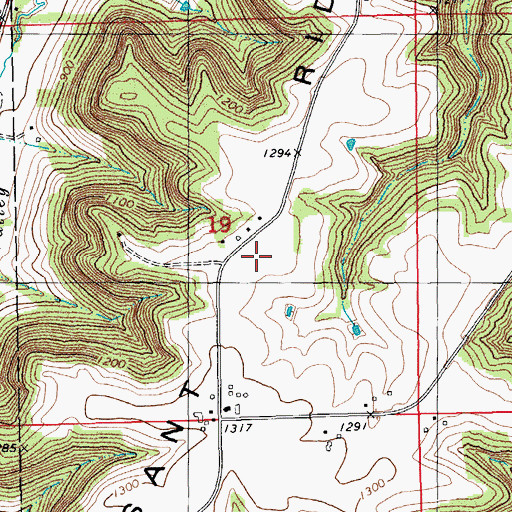 Topographic Map of Pleasant Ridge, MN