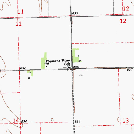 Topographic Map of Pleasant View School, MN