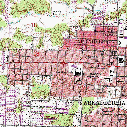 Topographic Map of Church of Christ Holiness, AR