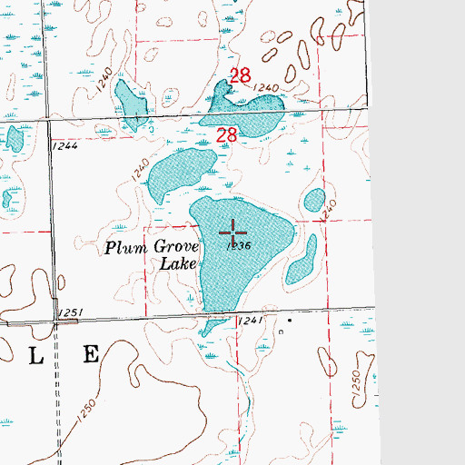 Topographic Map of Plum Grove Lake, MN