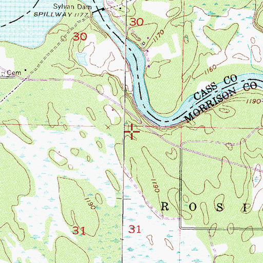 Topographic Map of Plumly School, MN