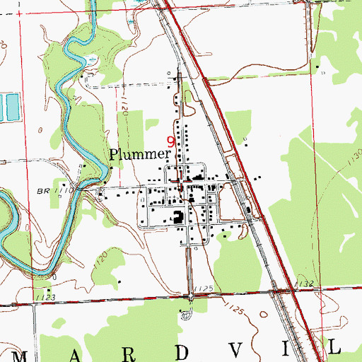 Topographic Map of Plummer, MN