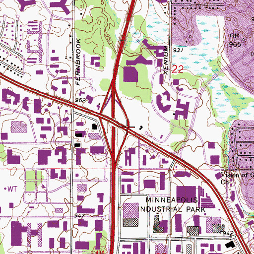 Topographic Map of Plymouth, MN