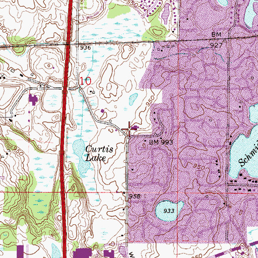 Topographic Map of Plymouth Church, MN