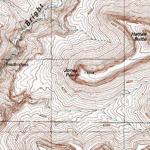 Topographic Map of Jones Point, AZ