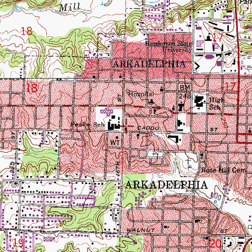Topographic Map of Saint Paul African Methodist Episcopal Church, AR