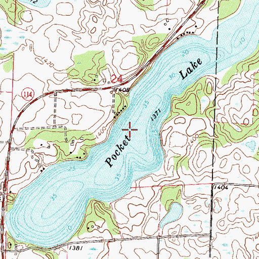 Topographic Map of Pocket Lake, MN