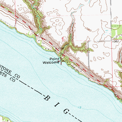 Topographic Map of Point Welcome, MN