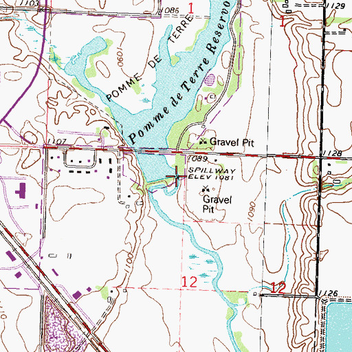 Topographic Map of Pomme de Terre River, MN