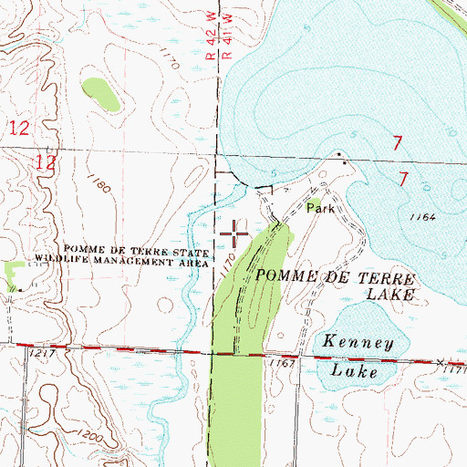 Topographic Map of Pomme de Terre State Wildlife Management Area, MN