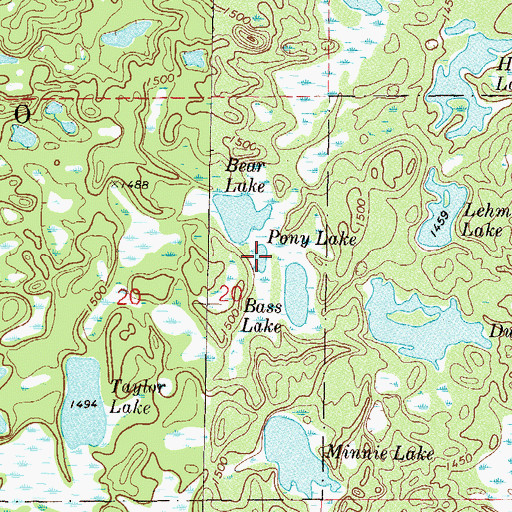 Topographic Map of Pony Lake, MN