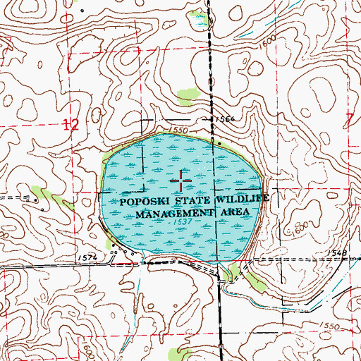 Topographic Map of Poposki State Wildlife Management Area, MN