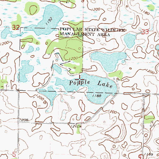 Topographic Map of Popple Lake, MN