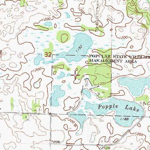 Topographic Map of Popular State Wildlife Management Area, MN