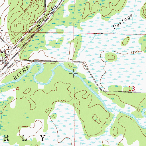 Topographic Map of Portage Branch, MN