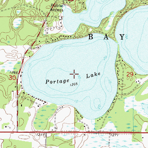 Topographic Map of Portage Lake, MN