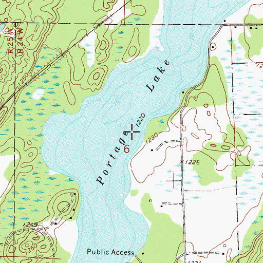 Topographic Map of Portage Lake, MN