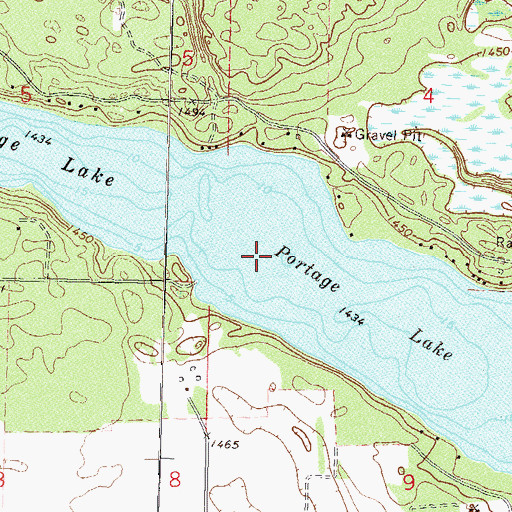 Topographic Map of Portage Lake, MN