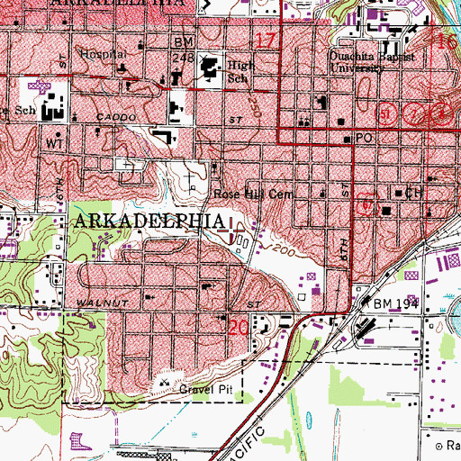 Topographic Map of Sturgis Field, AR
