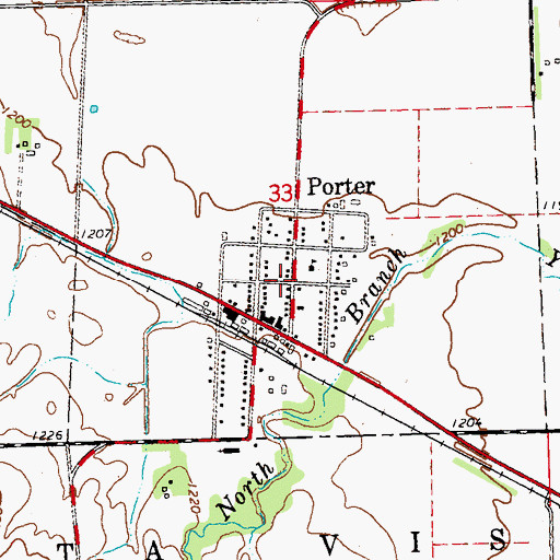 Topographic Map of Porter, MN