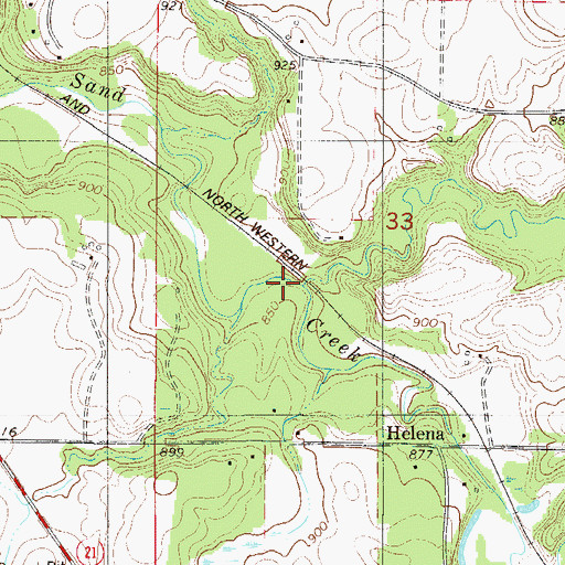 Topographic Map of Porter Creek, MN