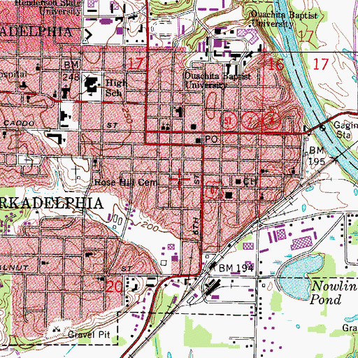 Topographic Map of Church of the Nazarene, AR