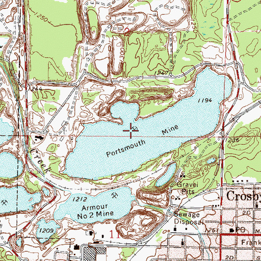 Topographic Map of Portsmouth Mine, MN