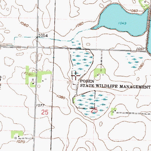 Topographic Map of Posen State Wildlife Management Area, MN