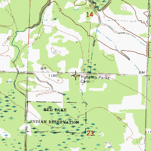 Topographic Map of Potamo-Parke Cemetery, MN